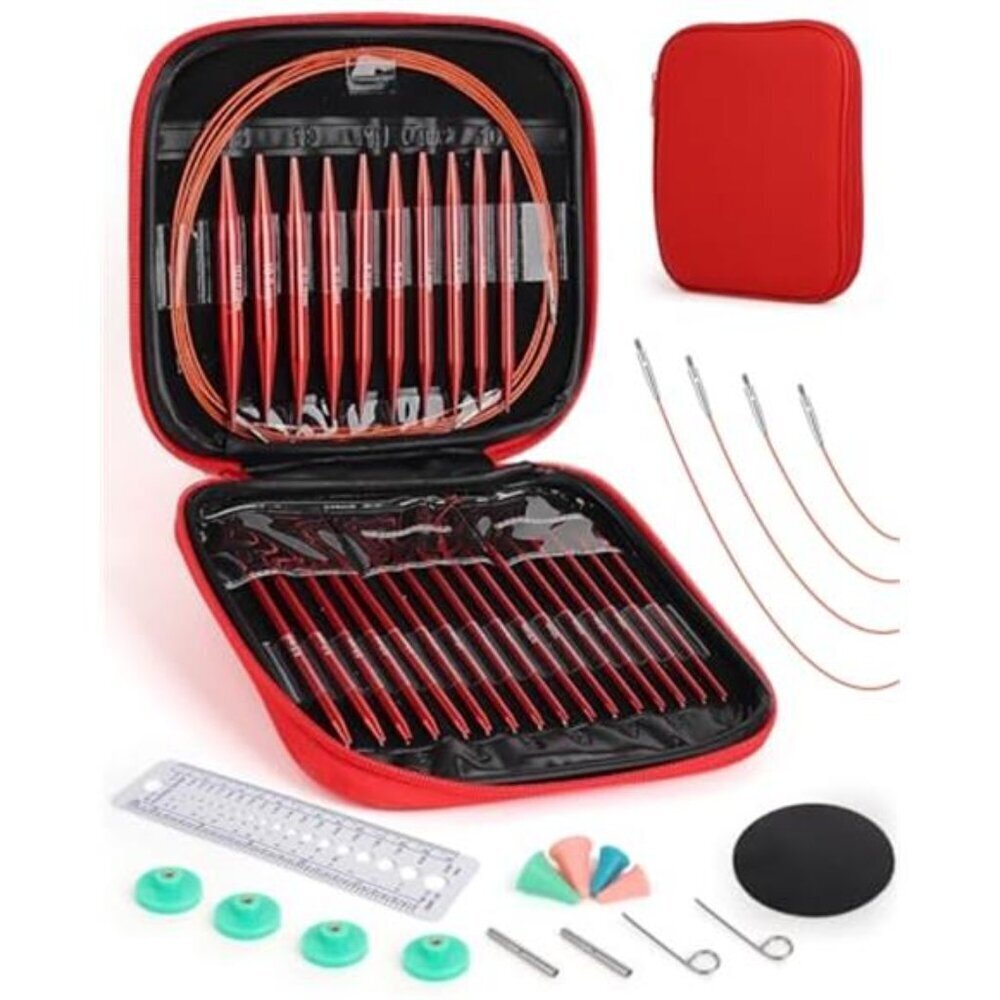 Circular Knitting Needle Set 13 Pairs 3mm-10mm Interchangeable